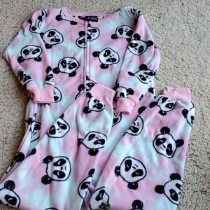 Girls Panda Print Zip PJ